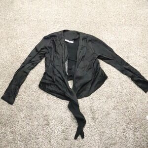 NA-KD Waterfall‎ Cardigan Women's 36 2 Black Long Sleeve Drape Open